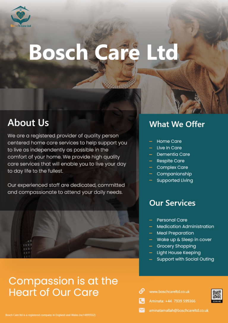 A new flyer designed for Bosch Care Ltd - A Charity