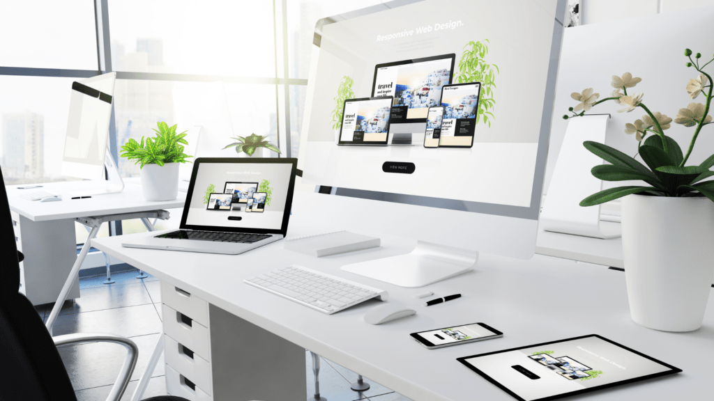 Clean, elegant, affordable office showcasing a website design service